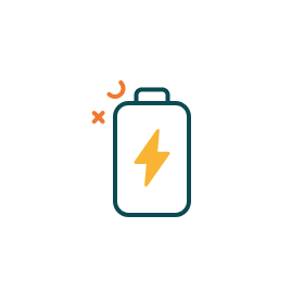 An icon of a battery with a lightning bolt on it.
