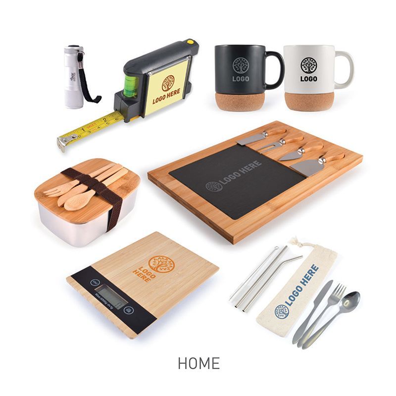 A variety of home items are displayed on a white background.