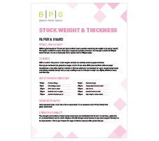 Stock Weight & Thickness — Wetherill Park, NSW — Bright Print Group