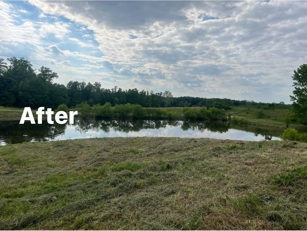 A picture of a lake with the words after written on it