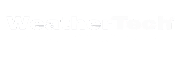 The white logo for the automotive accessories brand WeatherTech.