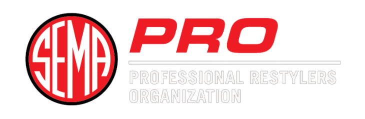 The logo for the SEMA Professional Restylers Organization, featuring the SEMA seal next to the text 