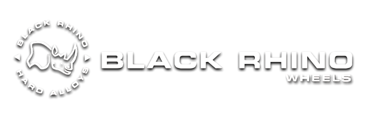 The Black Rhino Wheels logo featuring a rhino head icon and the text 