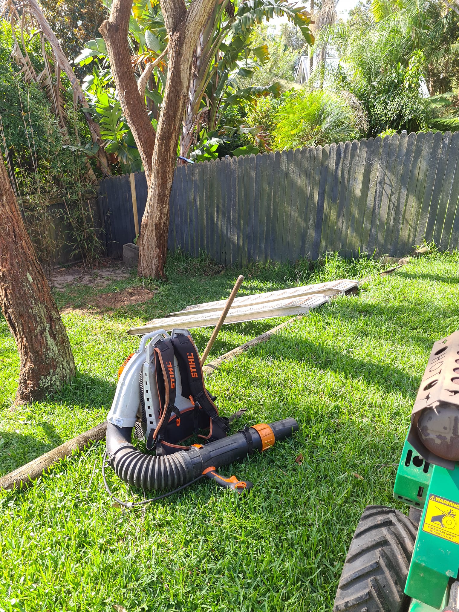 Ramp in yard for stump grinder -  lawn care in Umina Beach, NSW