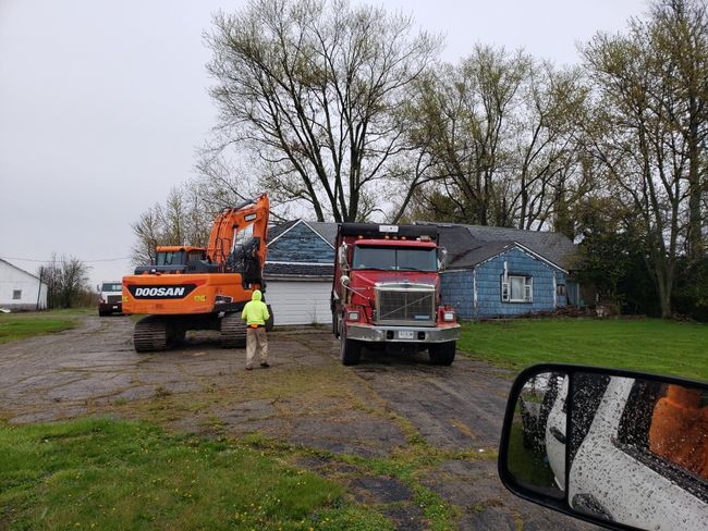 Parked Truck and Orange Excavator — West Middleton, IN — Rice Tree Company Inc.