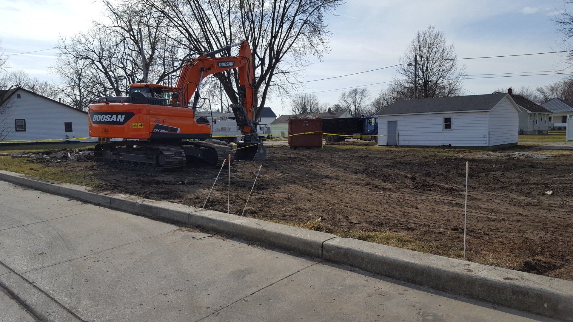 Excavator Clearing the Lot — West Middleton, IN — Rice Tree Company Inc.