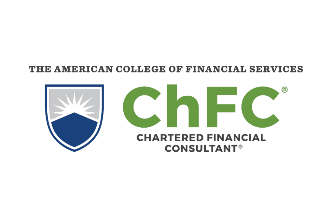 The logo for the american college of financial services is a chartered financial consultant.