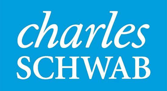 The logo for charles schwab is blue and white