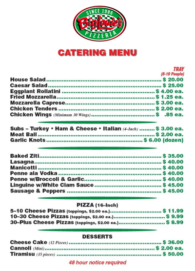 Menus: big pan – Lafafa Catering