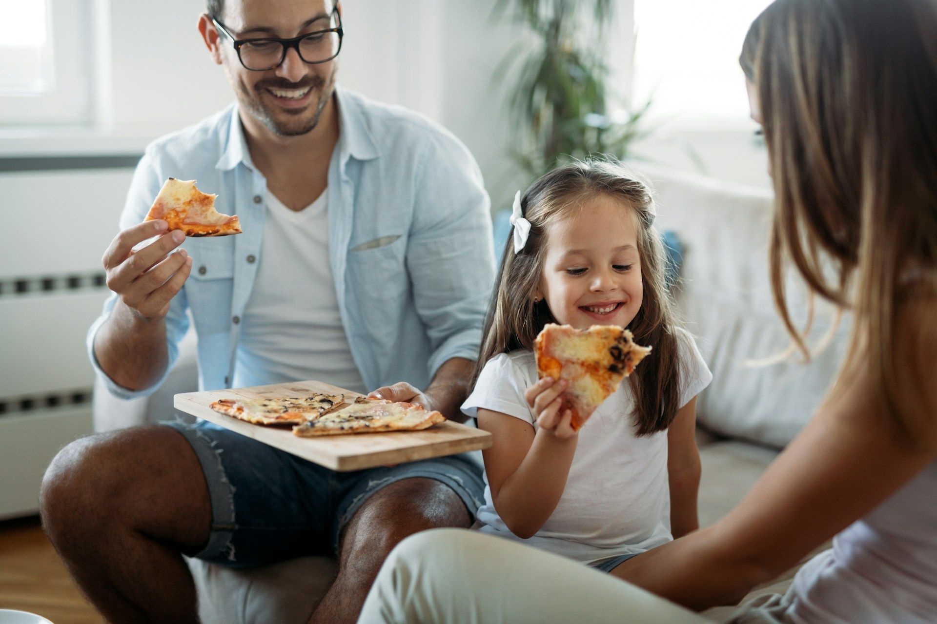 family eating dinner