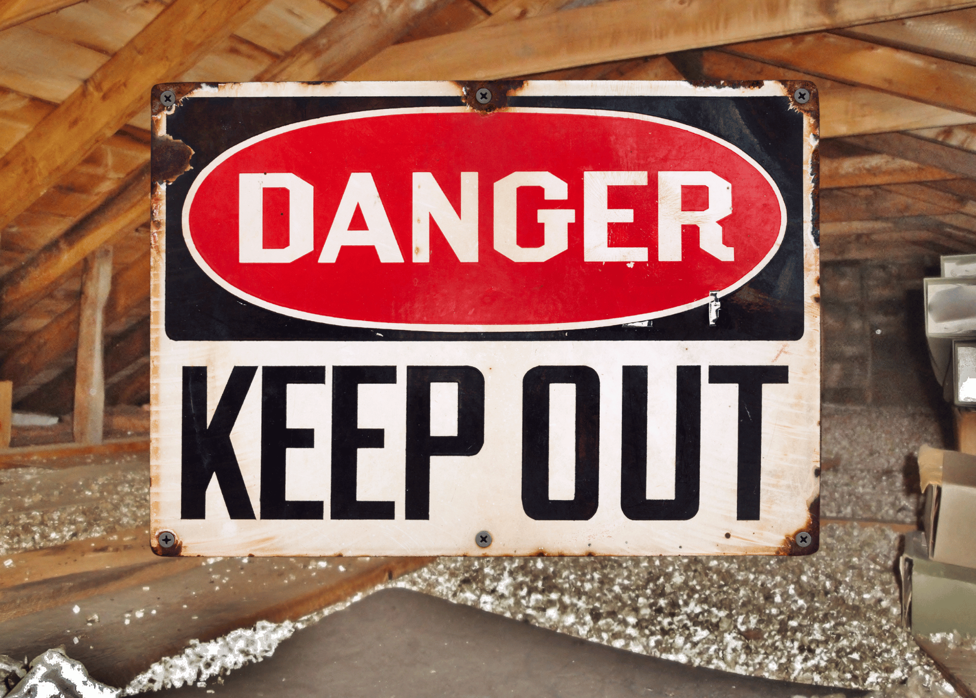 Attic with Asbestos  Contaminated Vermiculite