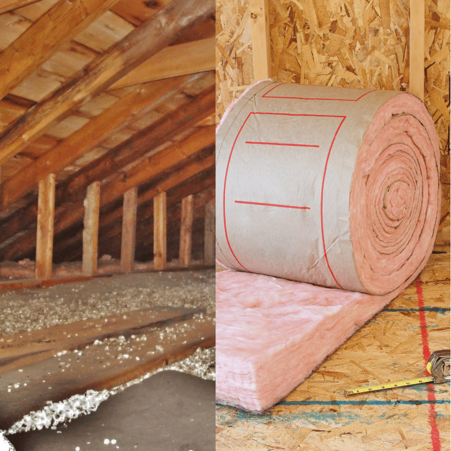 AHERA-certified asbestos inspection in Spokane attic with vermiculite insulation present