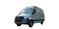 Gray Mercedes-Benz Sprinter van against a white background.