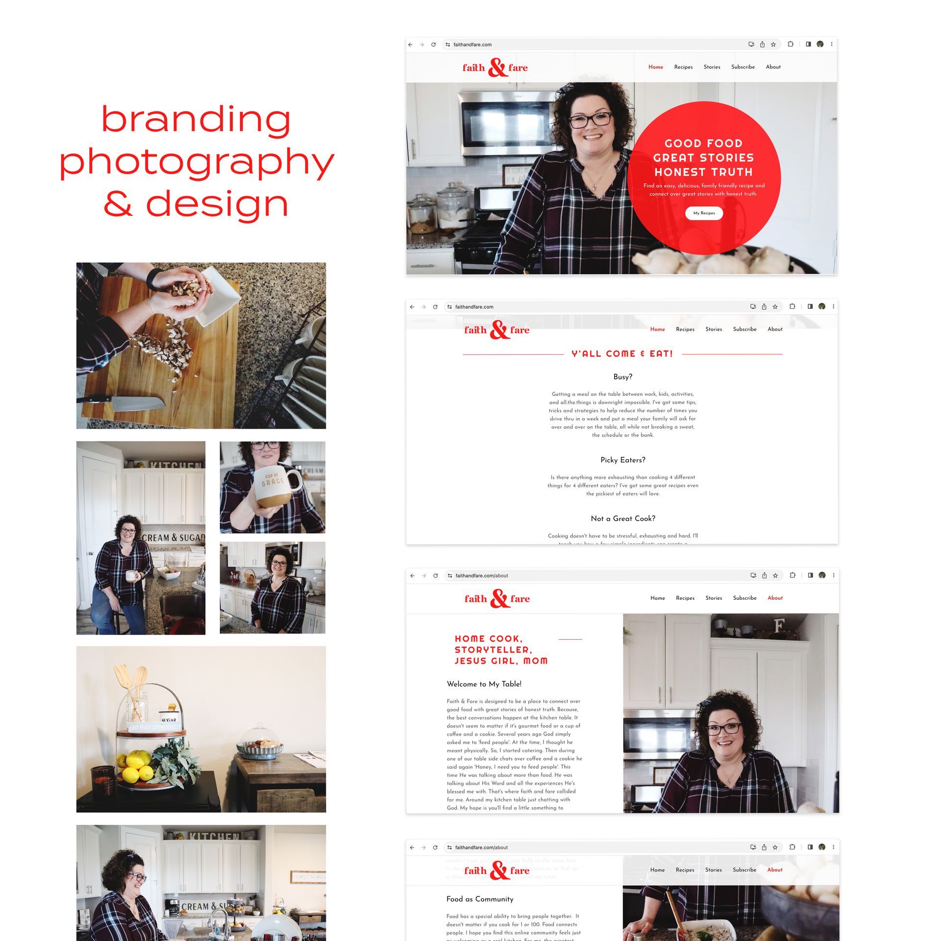 branding photography and design for faith + fare food blogger - branding by sarah rosie studios in Texas