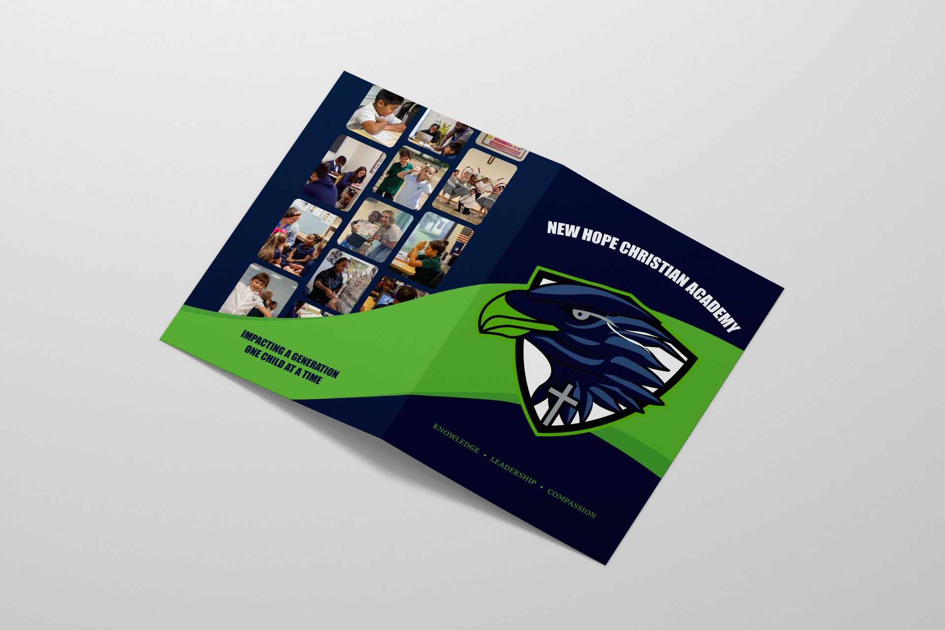 Freelance designer Sarah Rosie Studios provides new custom marketing materials for a school in Plano