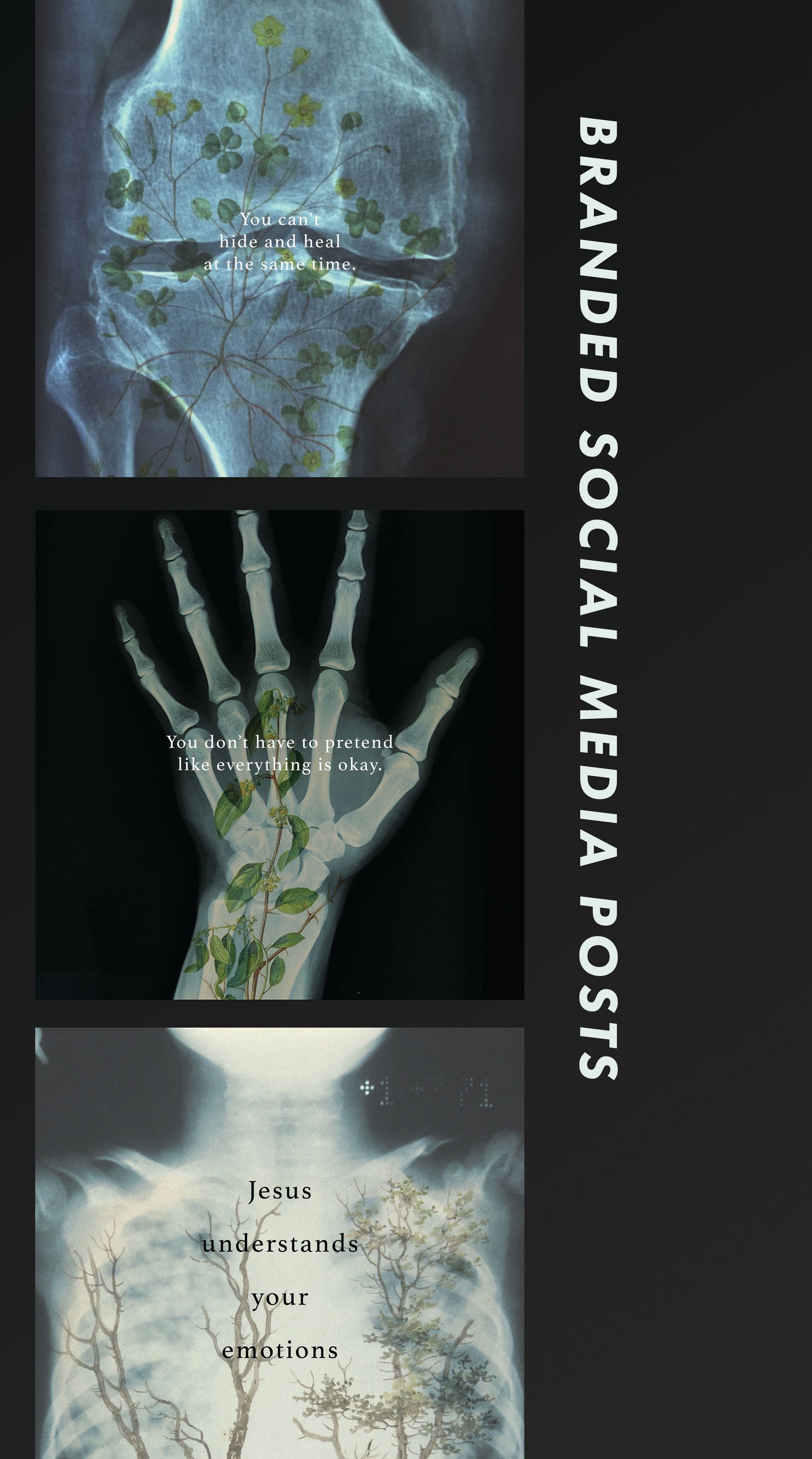 A collage of branded social media posts custom designed for a local church in Dallas, TX, by Sarah Rosie.