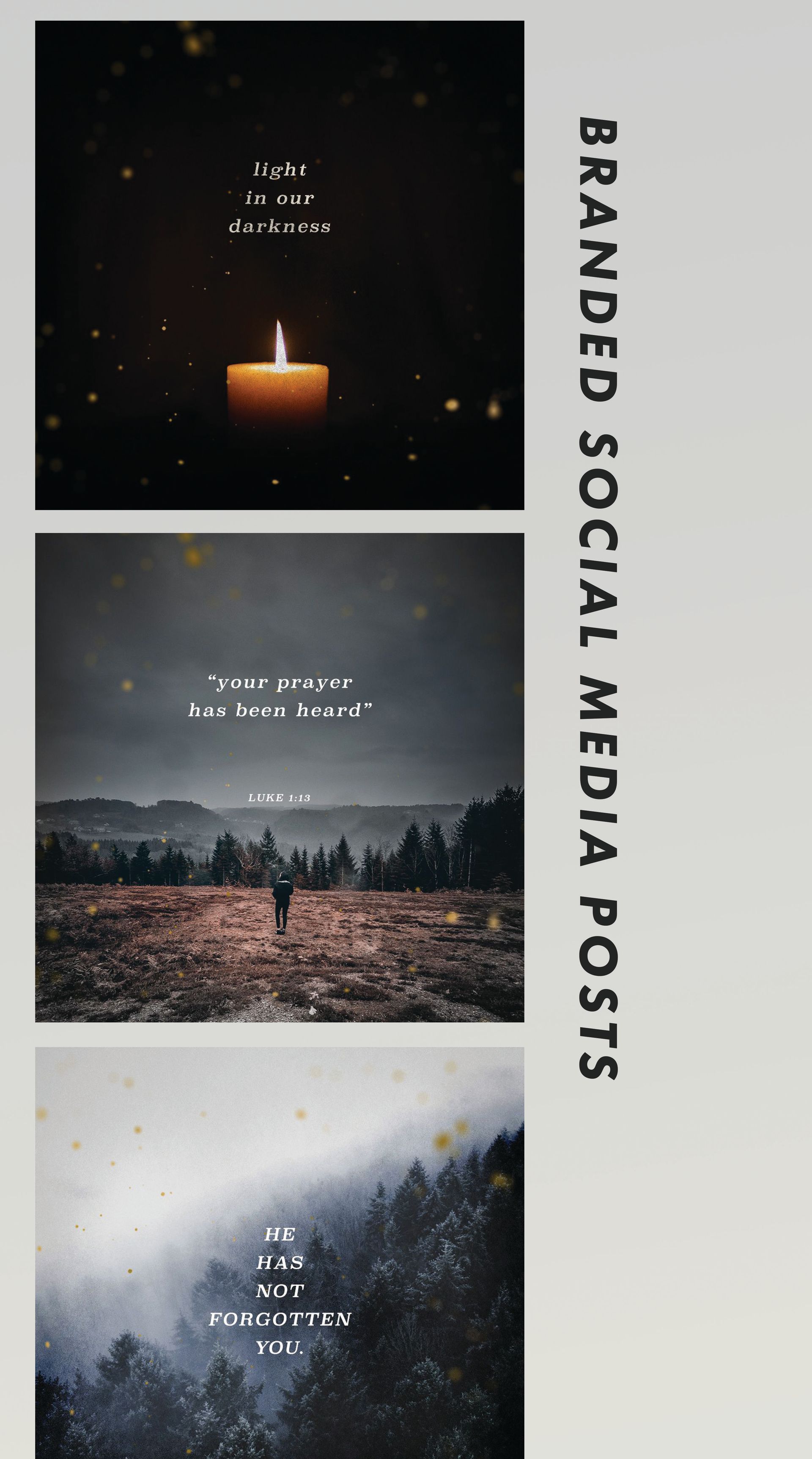 A collage of branded social media posts custom designed for a local church in Dallas, TX, by Sarah Rosie.