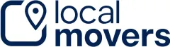 The logo for local movers is a blue logo with a white background.