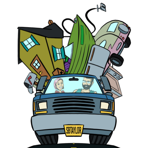 a cartoon of a truck with a license plate that says sbtaylor