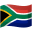 A close up of a south african flag on a white background.