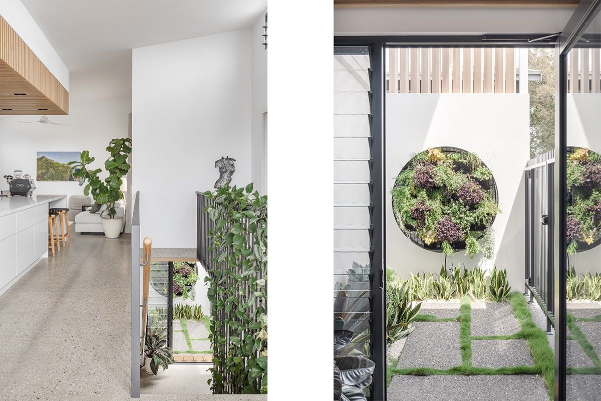 A Kitchen And A Garden With A Sliding Glass Door — QBC Constructions In Werri Beach, NSW