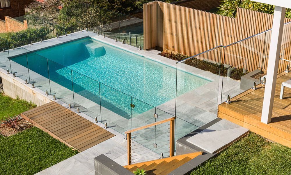 An Aerial View of a Swimming Pool — QBC Constructions In Gerringong, NSW