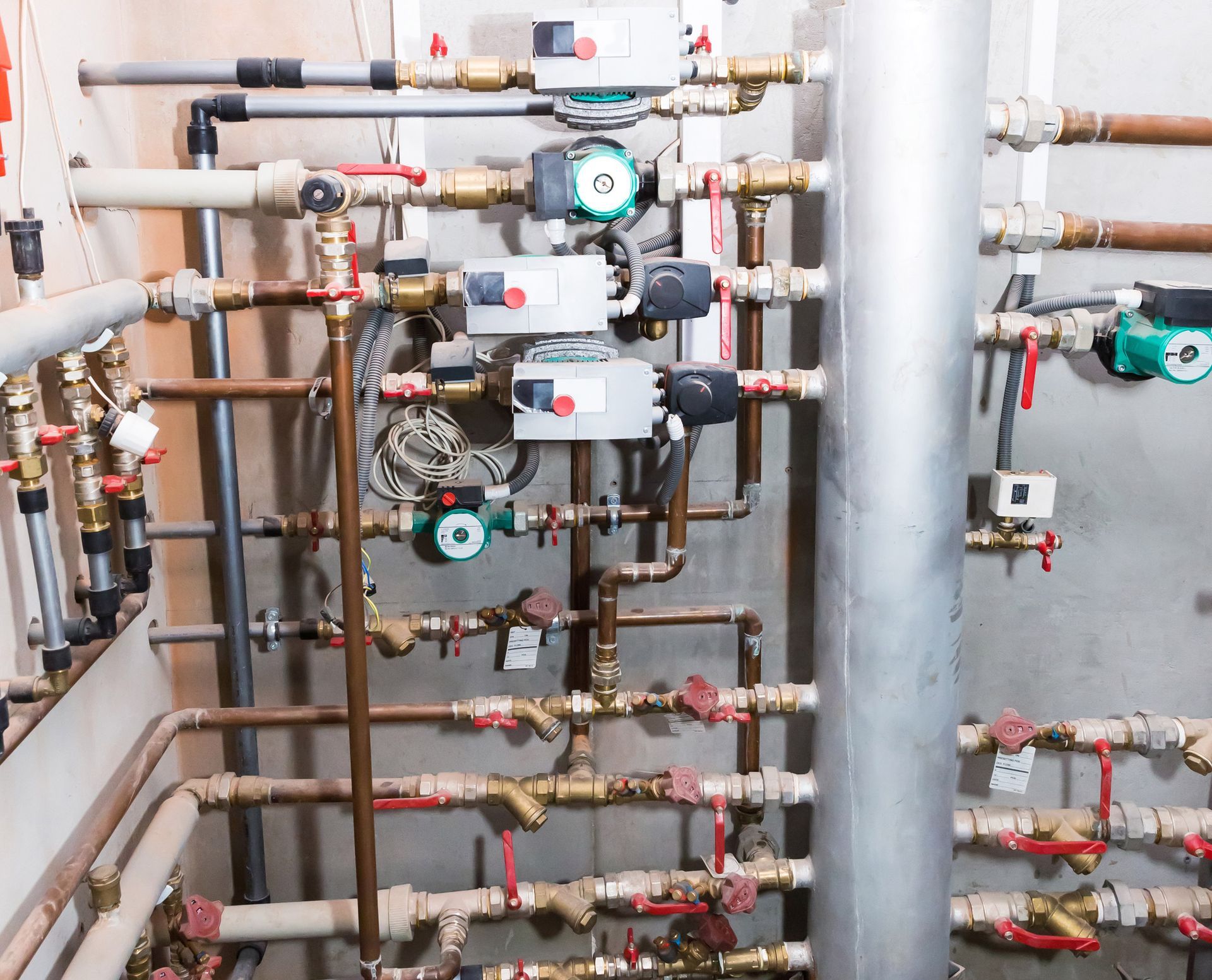 Pipes and Valves of Heating System — Hampton, VA — Claflin Plumbing & Gas Piping Service