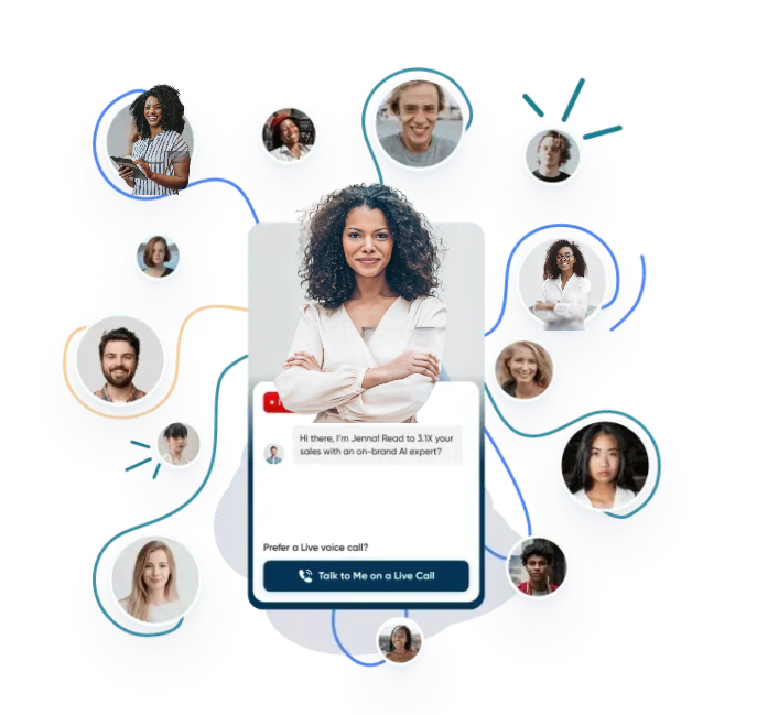 A group of people are connected to each other on a cell phone.