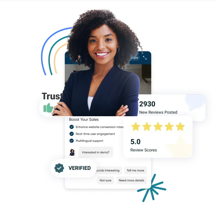 A screenshot of a website with a thumbs up and a review score.