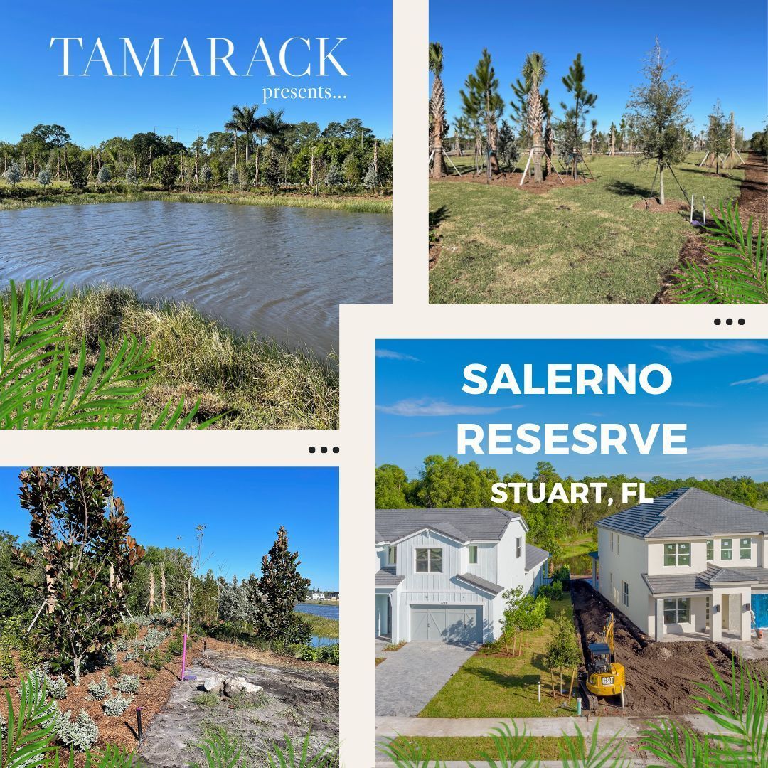 A collage of photos: nature scenes at Tamarack and houses at Salerno Reserve, Stuart, FL.