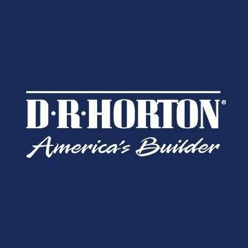 D.R. Horton logo: white text on a blue background; reads 
