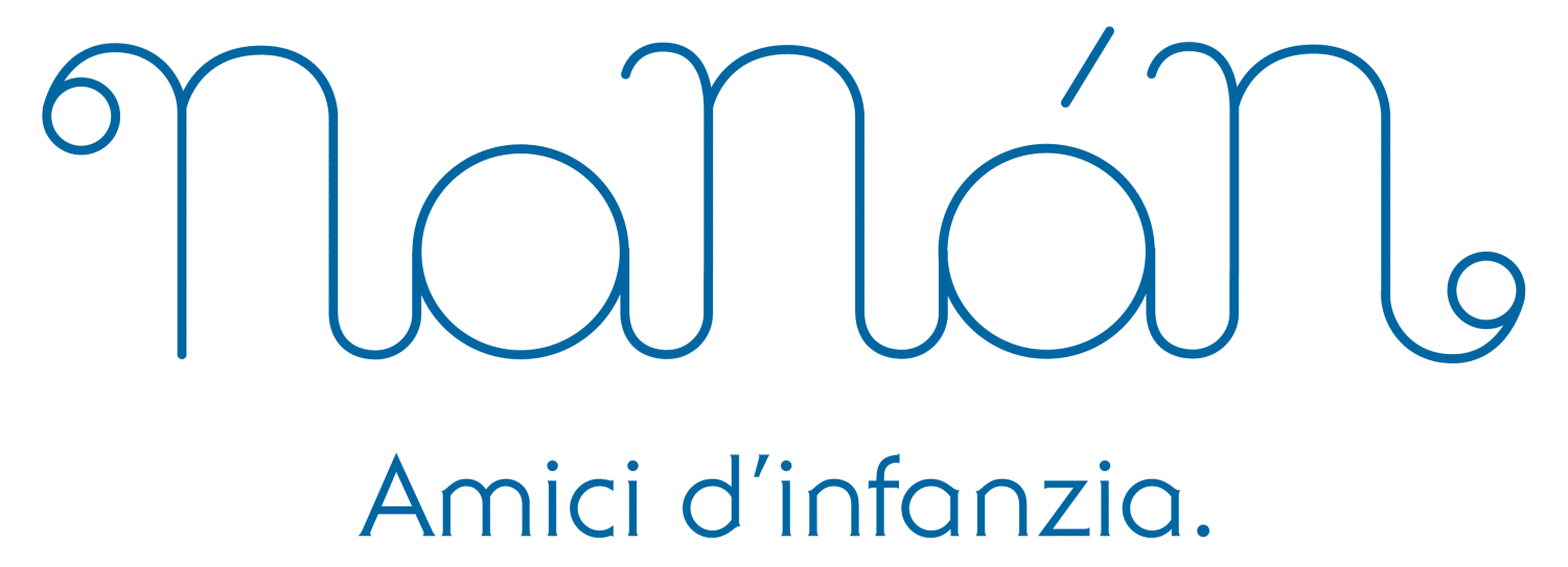 A blue logo for nanán amici d' infanzia