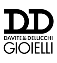 Il logo per davite & delucchi gioielli è in bianco e nero.