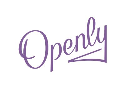 Purple cursive “Openly” logo on a white background