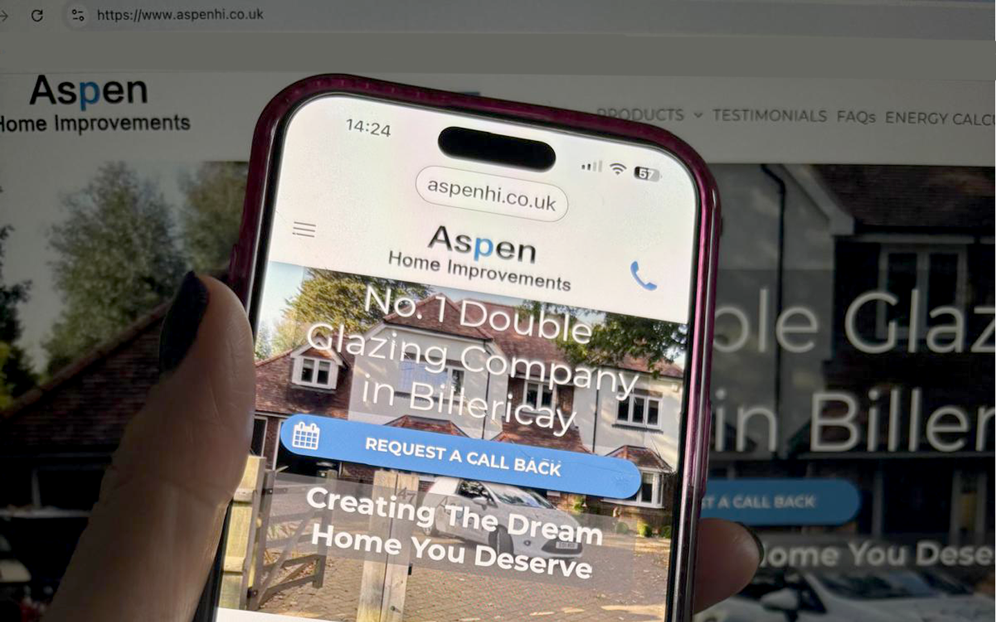 Aspen home improvements on a mobile phone