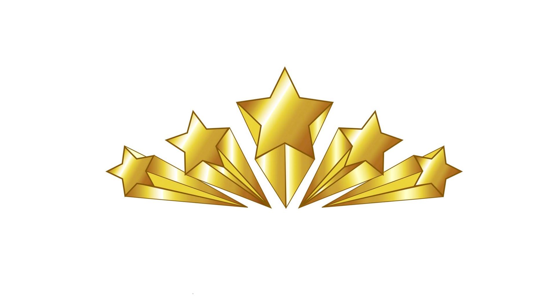 A crown made of gold stars on a white background