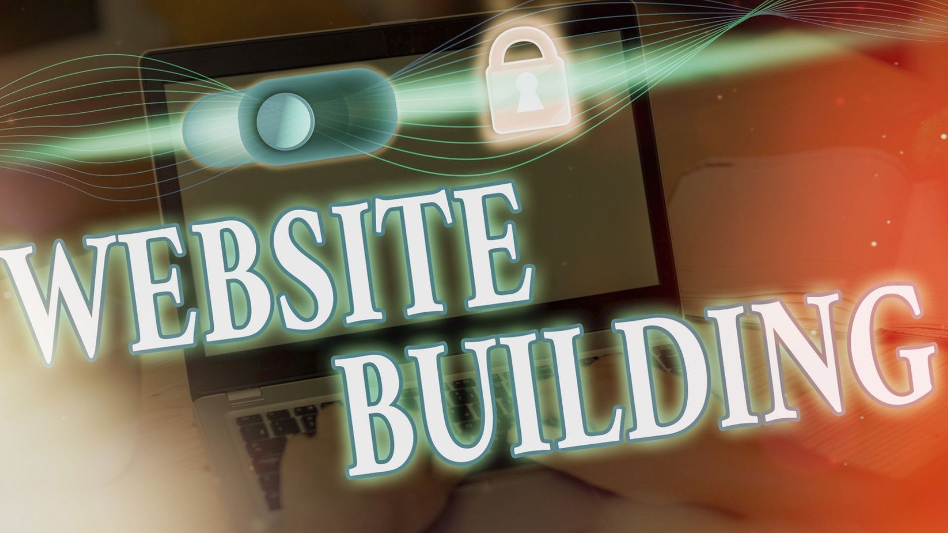 A computer screen with the words `` website building '' written on it.