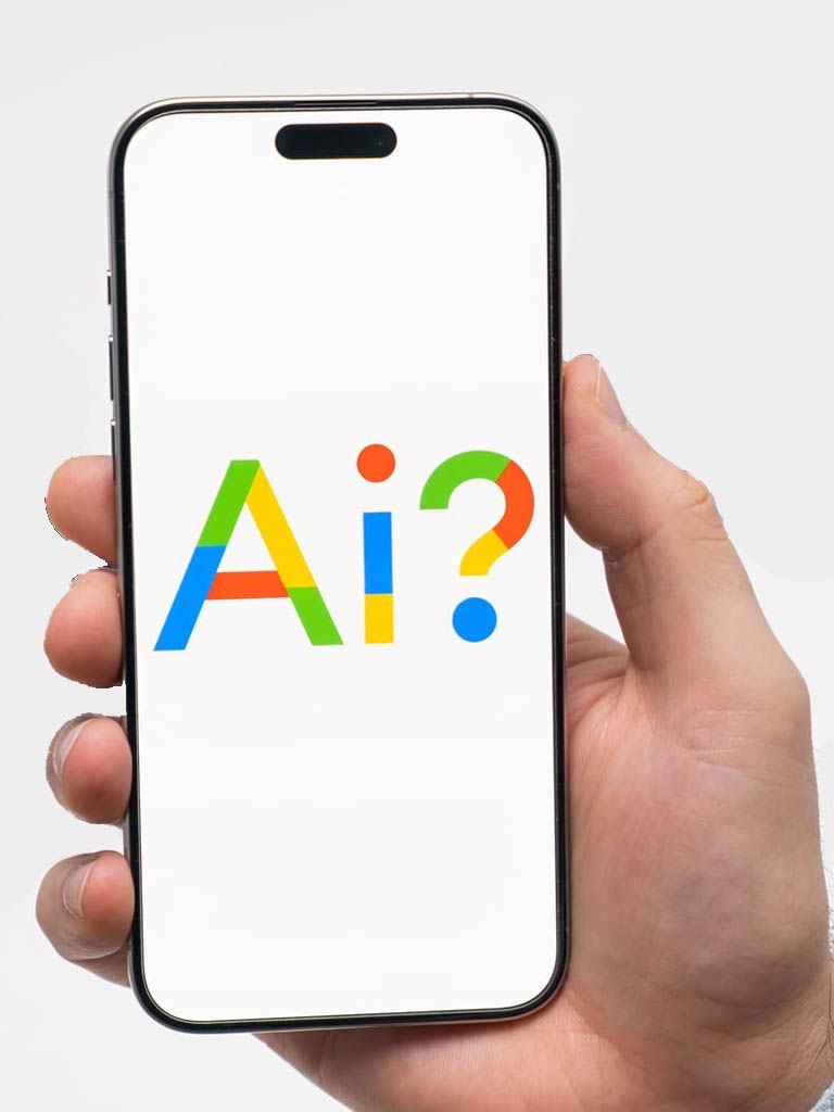 Hand holding a phone with