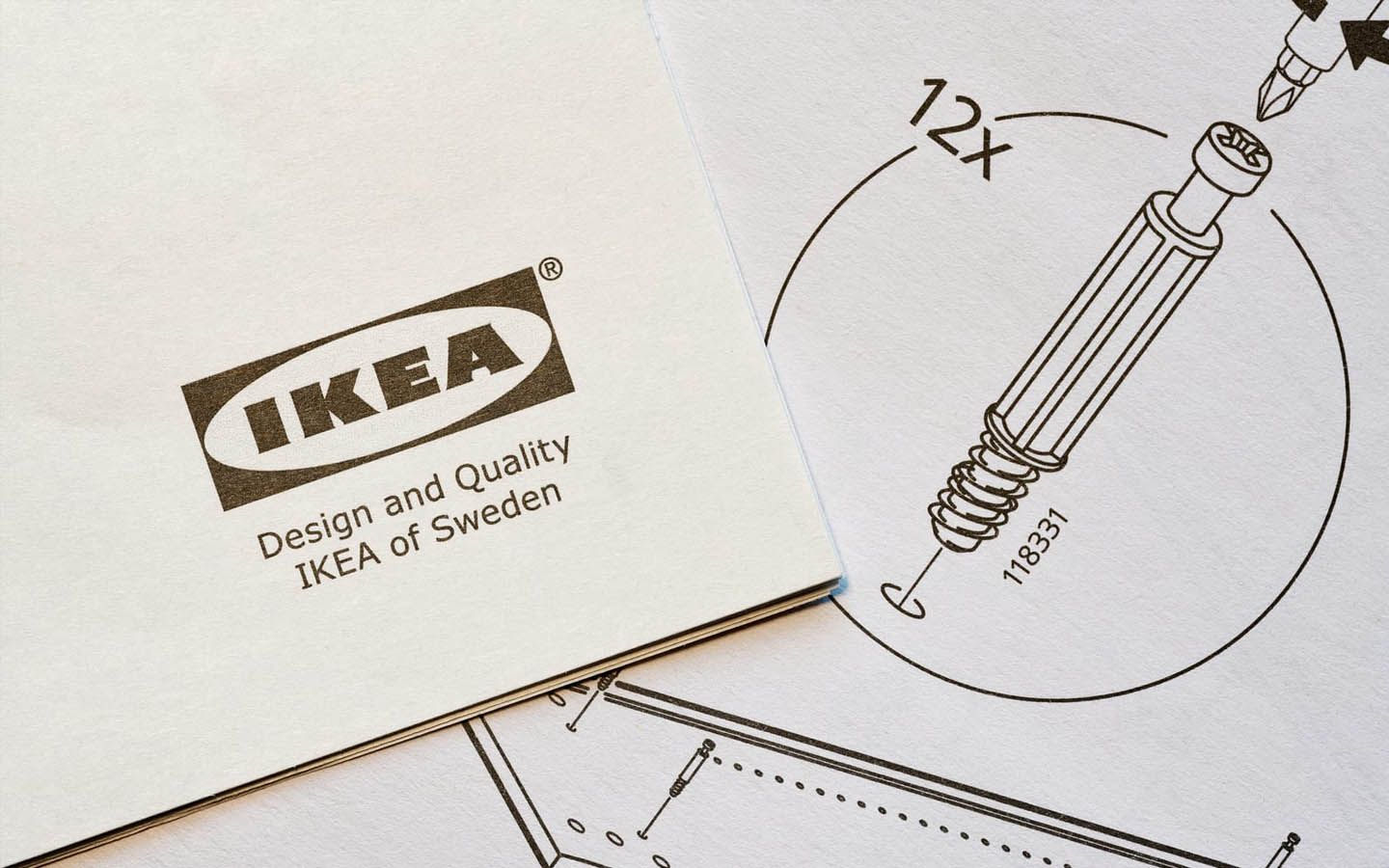 A piece of paper with the ikea logo on it