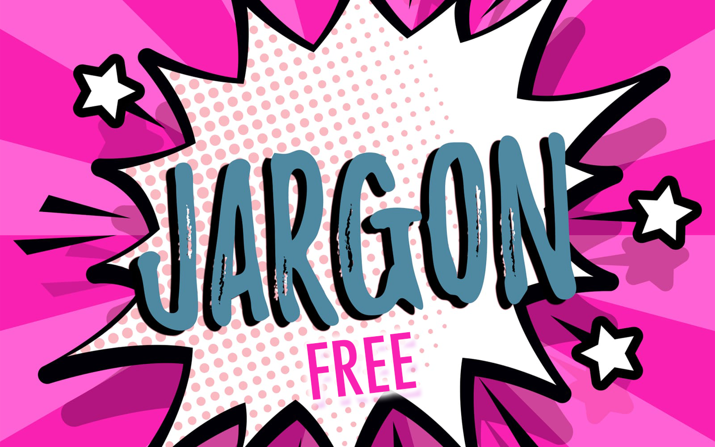 Pink comic book-style background with