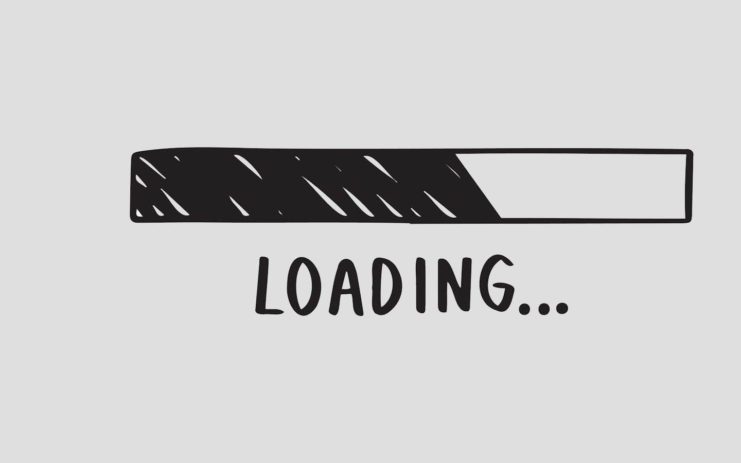A black and white loading bar on a white background.