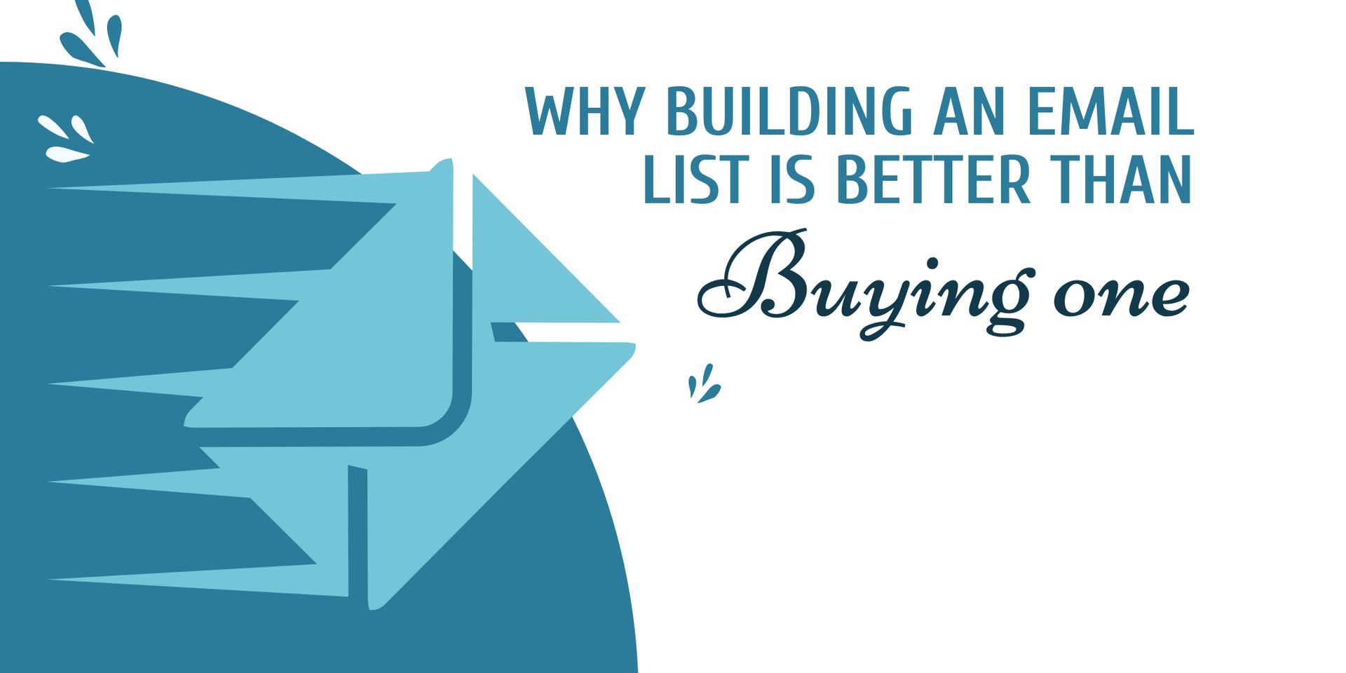 An email graphic with a blue envelope and text: