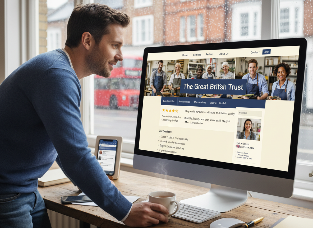 Man looking at a computer screen displaying 