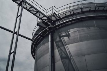 View of big oil cylinders