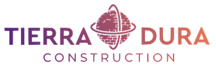 The logo for tierra dura construction has a globe on it.