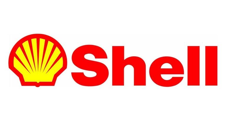 Het schelpenlogo is rood en geel en heeft een schelp erop.