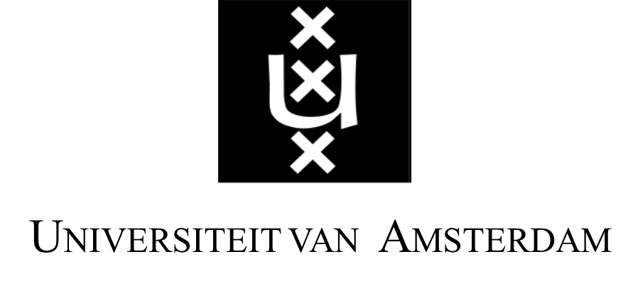 Een zwart-wit logo voor de universiteit van amsterdam