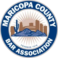 The logo for maricopa county bar association was founded in 1914