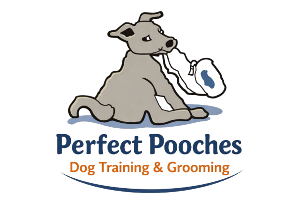 Dog holding a diaper, logo for