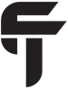 A black and white logo of a letter t on a white background.